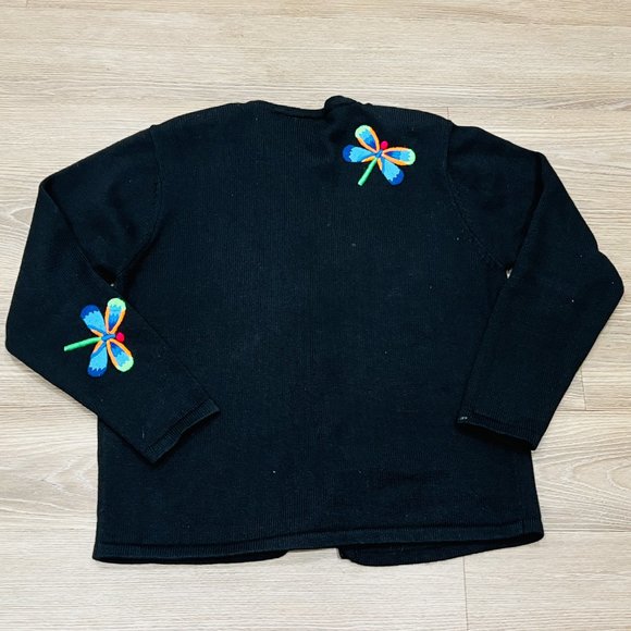 Talbots embroidered dragonfly cardigan M - Picture 9 of 9